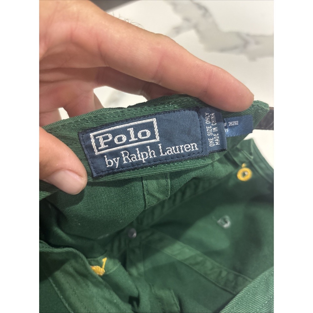 polo ralph lauren hat cap vintage Green Leather Strap - Picture 4 of 5